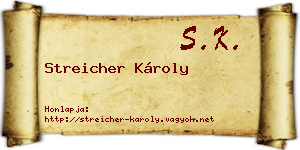 Streicher Károly névjegykártya