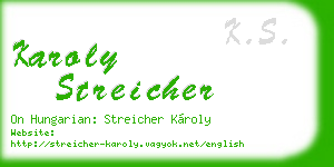 karoly streicher business card